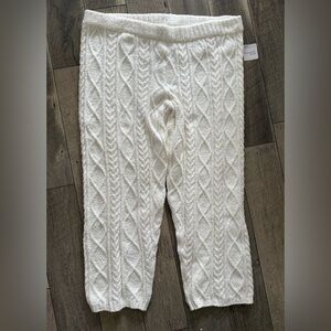 Tranquil & True White Cream Cable Knit Pants Sweatpants Women’s Size 3X Cozy NWT